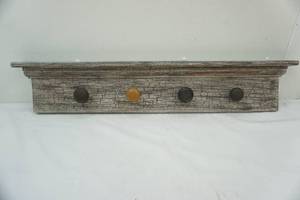 lot 121 image: ShelfCoat Rack with Antique Door Knobs. 40.5x8x2.5