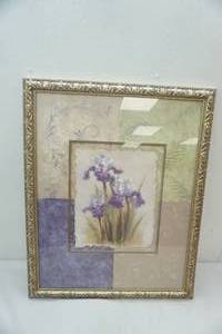lot 126 image: Framed Wall Art- Irises- 25x31
