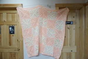lot 201 image: Crochet Afghan - baby blanketlap blanket size