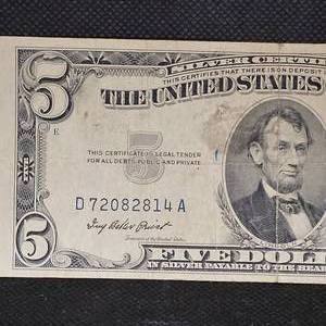 lot 14 image: 1953 $5 Silver Certificate