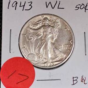 lot 17 image: 1943 Walking Liberty BU