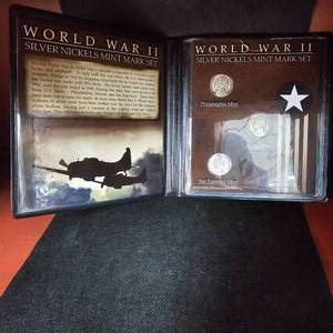 lot 23 image: WW II Silver Nickel Mint Mark Set