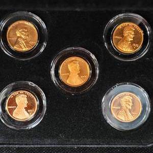lot 26 image: Proof Penny Set-5 decades of Lincoln