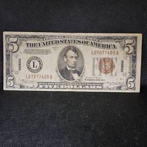 1934 A $5 Hawaii Note
