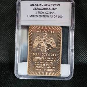 lot 40 image: Mexico Silver Peso 1 oz Bar