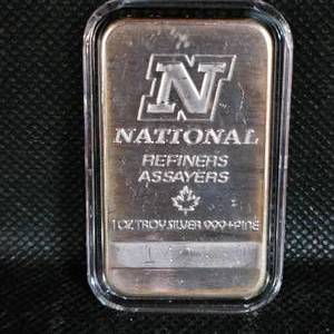 1 oz Silver Ingot-National Refineries