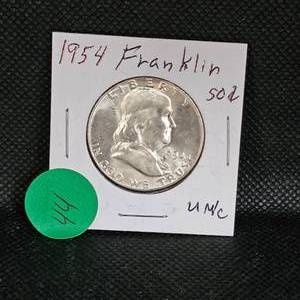 lot 44 image: 1954 Franklin Half UNC