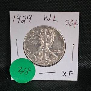 lot 48 image: 1929 Walking Liberty Half XF