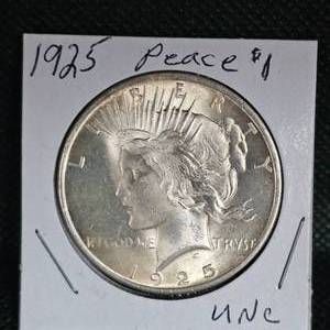 lot 49 image: 1925 Peace $1 UNC
