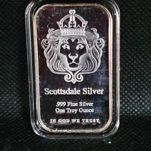 lot 92 image: 1 oz Scottsdale Silver Ingot
