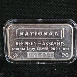 lot 93 image: 1 Ounce Nation Refineries Silver Ingot