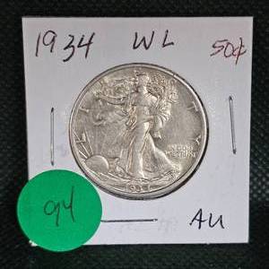 lot 94 image: 1934 Walking Liberty AU