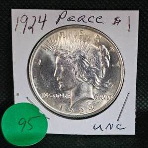 lot 95 image: 1934 Peace Dollar UNC