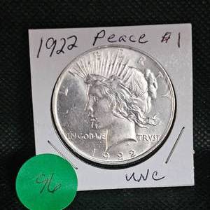lot 96 image: 1922 Peace Dollar UNC