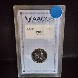 lot 109 image: 1962 P Franklin Half PR64