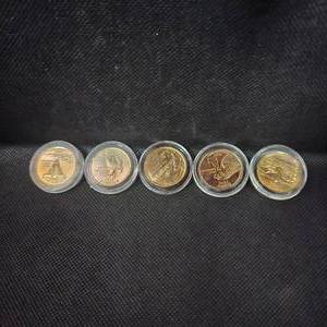 lot 113 image: State Quarters(5), 24 Kt Gold Plated