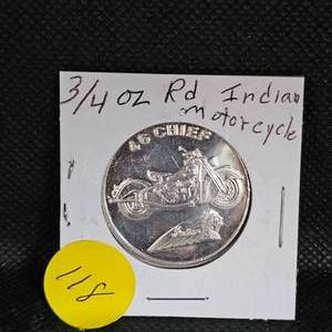 lot 118 image: 34 oz Silver Round, 1946 Chief Indian Motorcycle