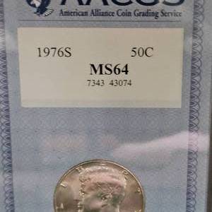 lot 122 image: 1976 S Kennedy Half Toned, MS64