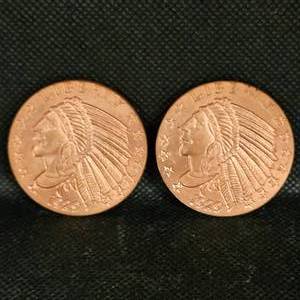 lot 123 image: 2-Indian Chief, 1 oz Copper Rounds