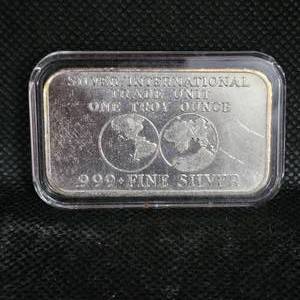 lot 144 image: 1 ounce Silver Ingot, Silver International, Trade Unit