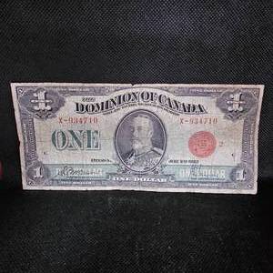 lot 149 image: 1923 $1 Canada Red Seal Large Note