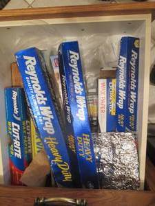 lot 115 image: Drawer filled with wraps marble cut...
