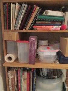 lot 126 image: 3 Shelves of cookbooks and kitchen ...