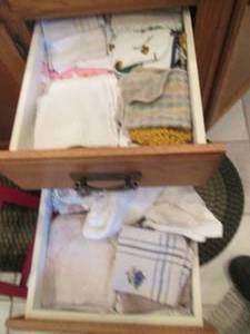 lot 140 image: 2 drawers stuffed with dish towels ...