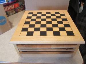 lot 176 image: Wooden Cube Multi-game Tabletop set...