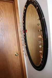 lot 228 image: 45 inch oval wall mirror...
