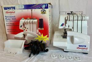 lot 27 image: White Speedylock Moel 1634 Serger Sewing Machine