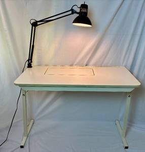 lot 56 image: Portable Sewing Table with Clamp Lamp