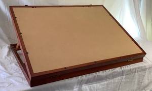 lot 46 image: Wooden Jigsaw Puzzle Table Easel with Non-Slip Felt Work Surface & Wooden Protective Cover 26 x 36