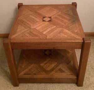 lot 25 image: Butcher Block End Table
