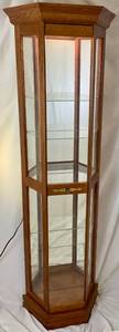 lot 77 image: Small Lighted Corner Curio Cabinet 70.5 H x 22 W x 11 D