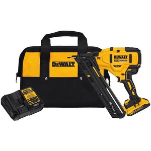 New - DEWALT 20V MAX XR Lithium-Ion Cordless 2-1/2 in. 15-Gauge Finish Nailer Kit with 2.0Ah Battery, Charger and Contractor Bag