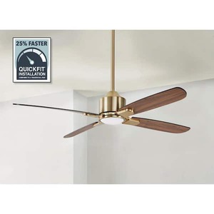 lot 29 image: Hampton Bay Chelia 56 in. Indoor Gold LED Ceiling Fan with Reversible Blades and Color Changing Technology