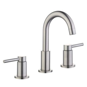 lot 94 image: Glacier Bay Dorind 8 in. Widespread Double-Handle High-Arc Bathroom Faucet in Brushed Nickel