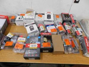 lot 166 image: ASSORTED BOX LOT OF DOOR KNOBS, DEADBOLTS - ETC.