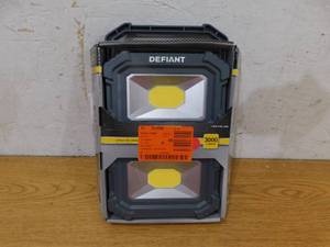 lot 199 image: Defiant 3000 Lumens Rechargeable Magnetic Utility Light With Power Bank (2-Pack )