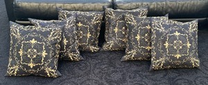 lot 36 image: Six Elegant Embroidered Accent Pillows