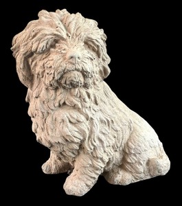 lot 40 image: Charming Cement Dog Figurine