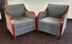 Pair of Upholstered Arm Chairs by Bernhardt Furniture / Pair of Upholstered Lounge / Club Chairs by Bernhardt Furniture