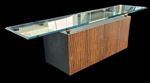 lot 7 image: Gorgeous Floating Glass Top Console Credenza