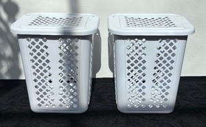 lot 85 image: Two Tall Laundry Basket Hampers