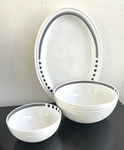 lot 89 image: Cupola Strada Serving Platter and Bowls Designed by Mario Bellini for Rosenthal