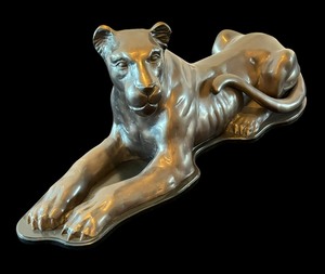 lot 103 image: Metal Jaguar Sculpture