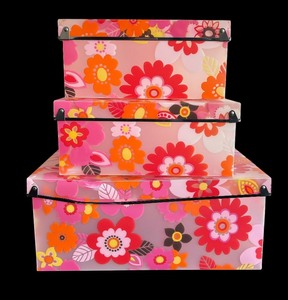 lot 110 image: Bright Floral Nesting Boxes