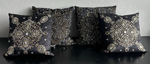 lot 149 image: Four Beautifully Beaded Accent Pillows