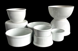 lot 151 image: Variety of White Kitchen Bowls by Apilco, Chantal and More
